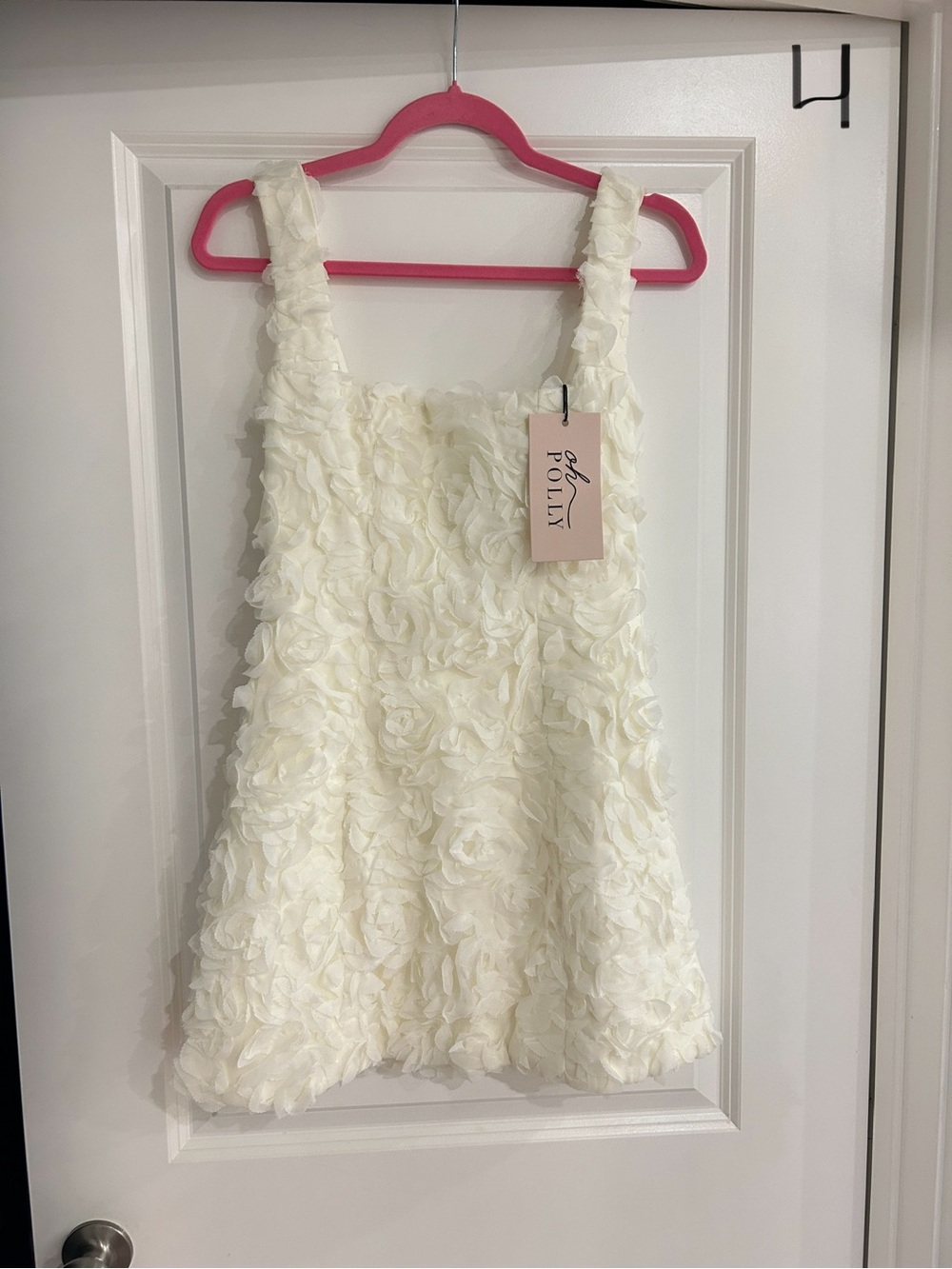 Oh Polly Posy White Floral Appliqué Corset Mini Dress NWT